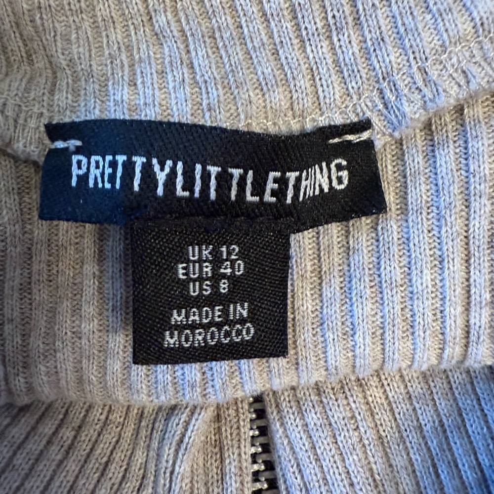 PrettyLittleThing Light Gray Ribbed Sweater - Picture 5 of 7